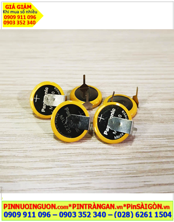 Panasonic ML1220/T6 (chân thép), Pin sạc 3v lithium Panasonic ML1220/T6, Xuất xứ Indonesia